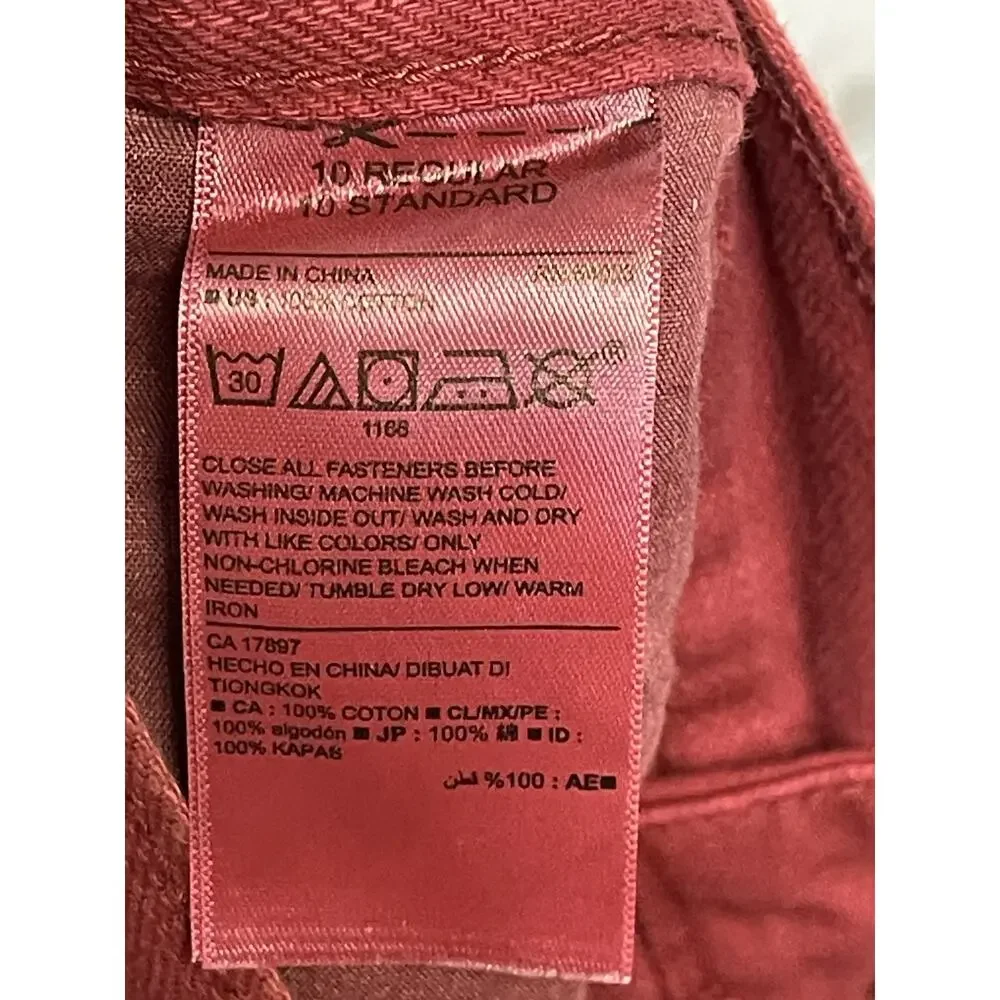 Old Navy Womens 10 Red Cutoff Distressed Shorts Frayed Hem‎ Cotton Sick Beets